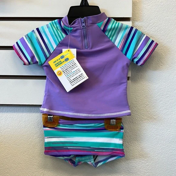 NWT ROCOCO SWIM BABY RASHGUARD SET PURPLE - Picture 4 of 8